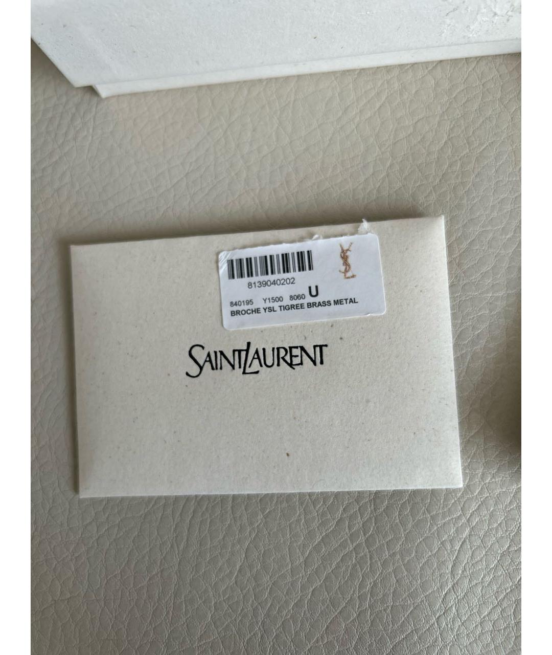 SAINT LAURENT Золотая металлическая булавка / брошь, фото 4
