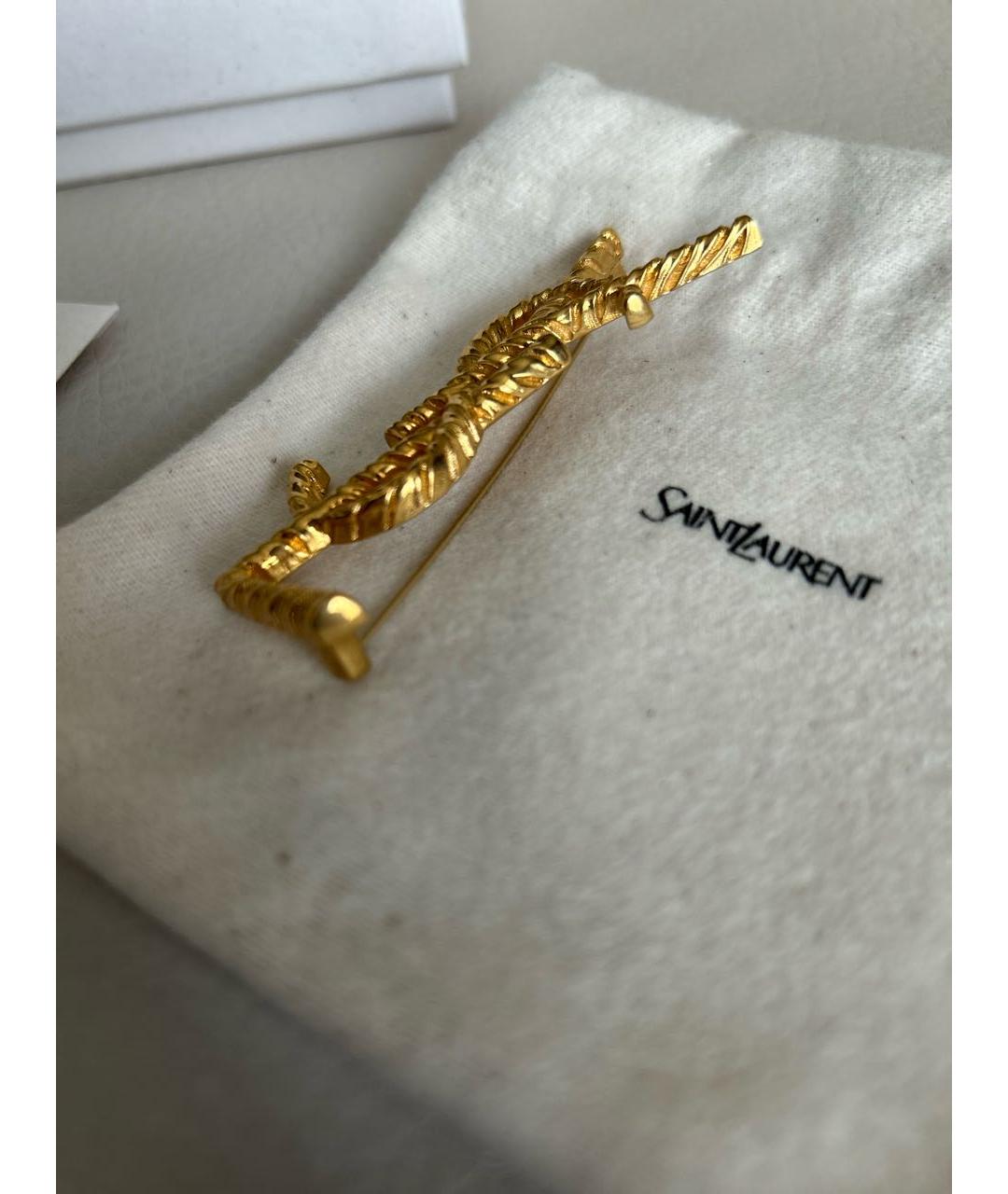 SAINT LAURENT Золотая металлическая булавка / брошь, фото 8