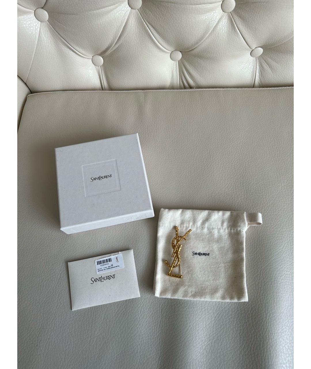 SAINT LAURENT Золотая металлическая булавка / брошь, фото 7