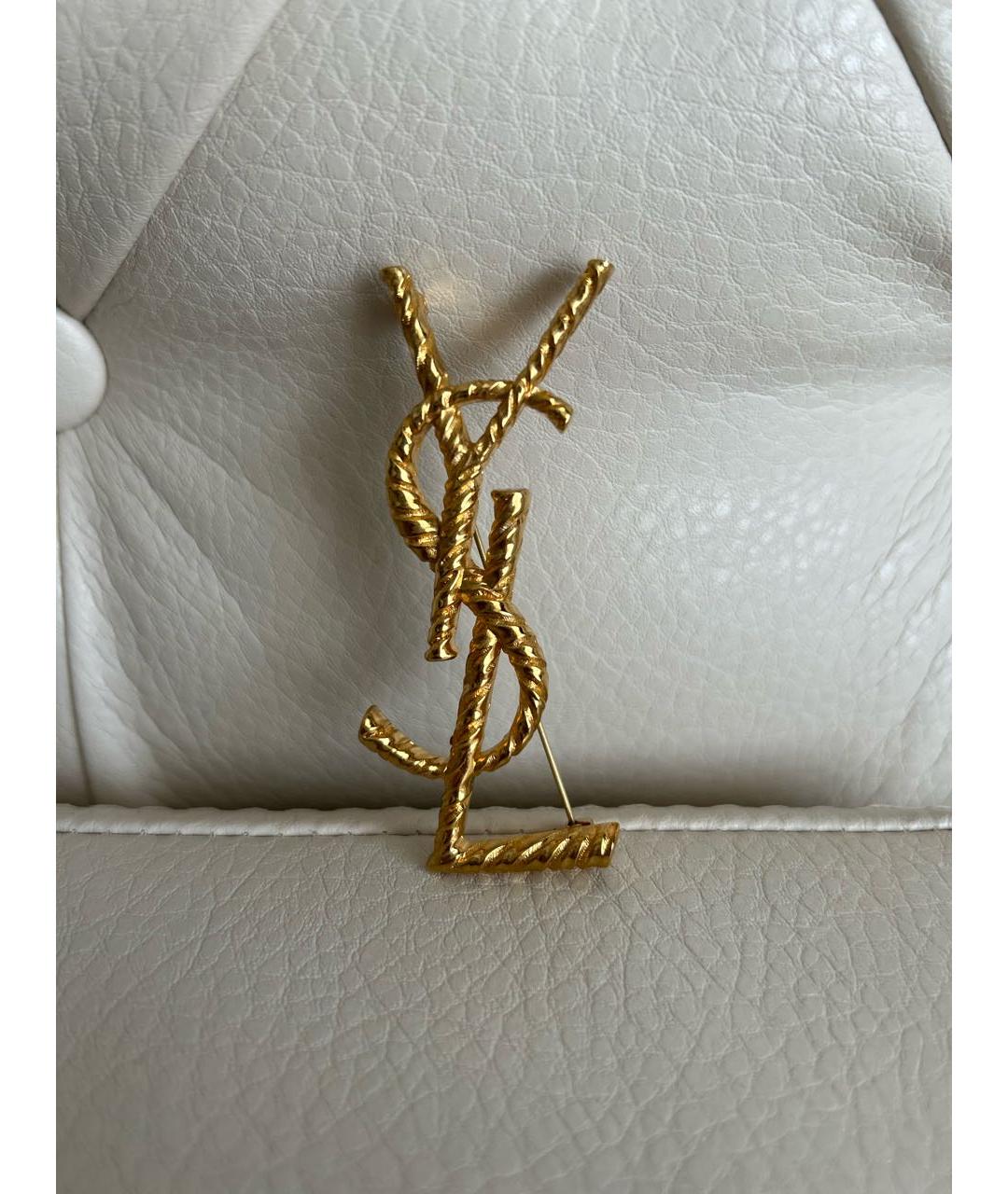 SAINT LAURENT Золотая металлическая булавка / брошь, фото 6