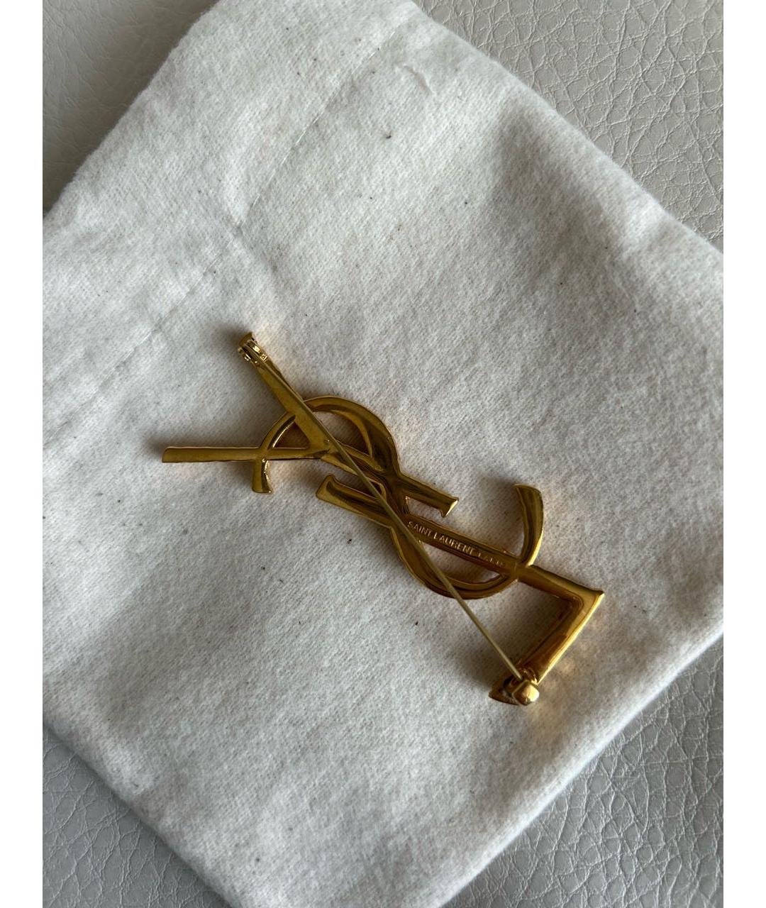 SAINT LAURENT Золотая металлическая булавка / брошь, фото 3