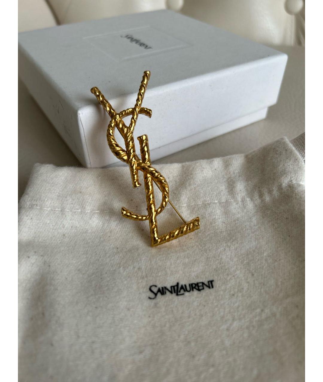 SAINT LAURENT Золотая металлическая булавка / брошь, фото 9