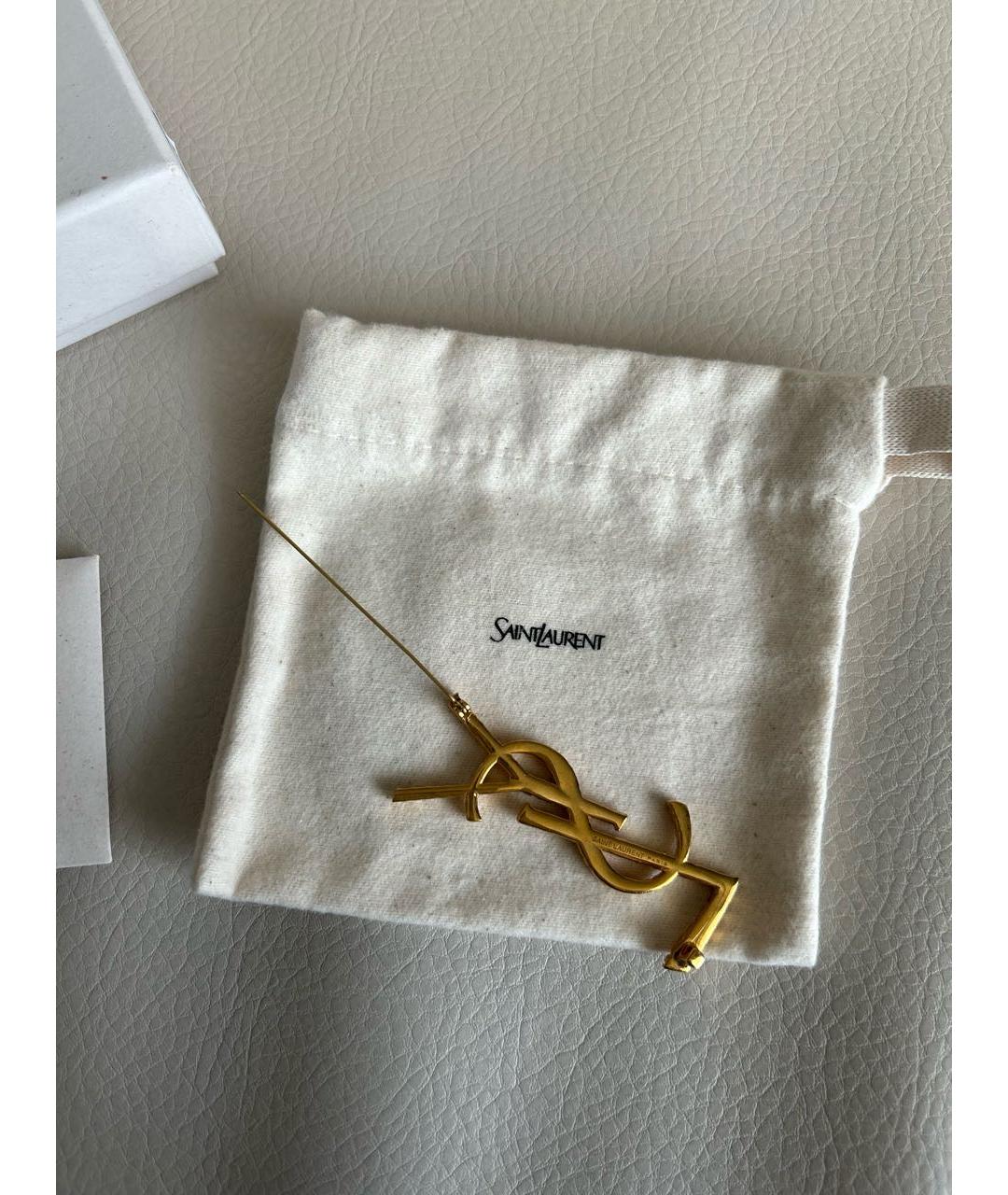 SAINT LAURENT Золотая металлическая булавка / брошь, фото 5