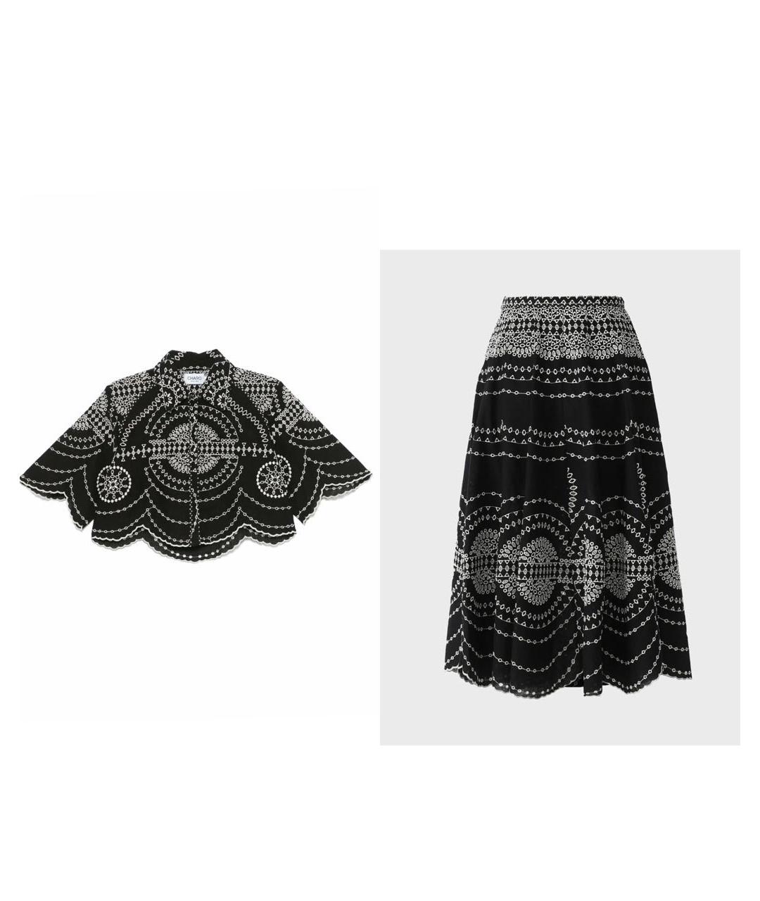CHARO RUIZ Черный хлопковый костюм с юбками, фото 7