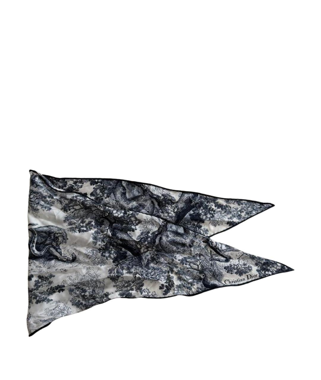 CHRISTIAN DIOR Темно-синий шелковый платок, фото 1