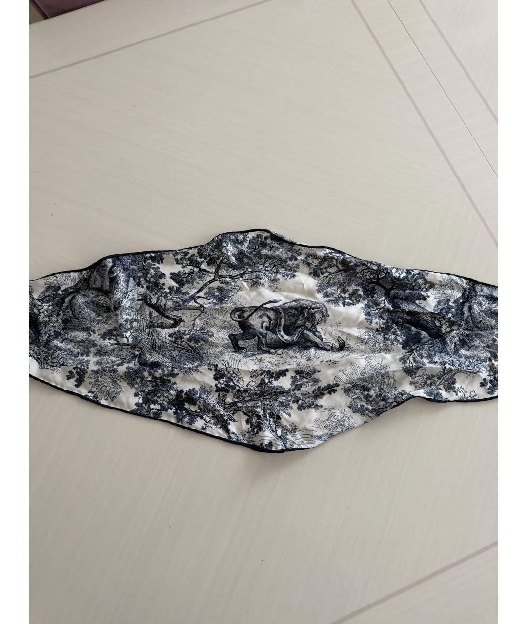 CHRISTIAN DIOR Темно-синий шелковый платок, фото 2