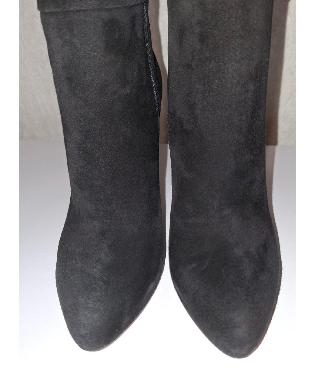 GUCCI Черные замшевые сапоги, фото 2