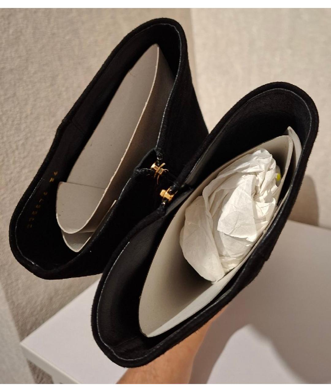 GUCCI Черные замшевые сапоги, фото 6