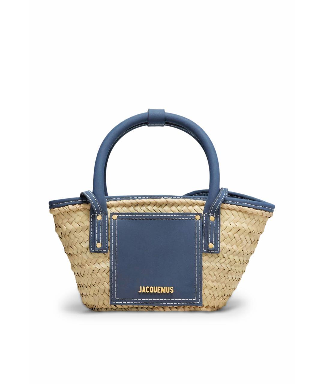JACQUEMUS Синяя пелетеная пляжная сумка, фото 1