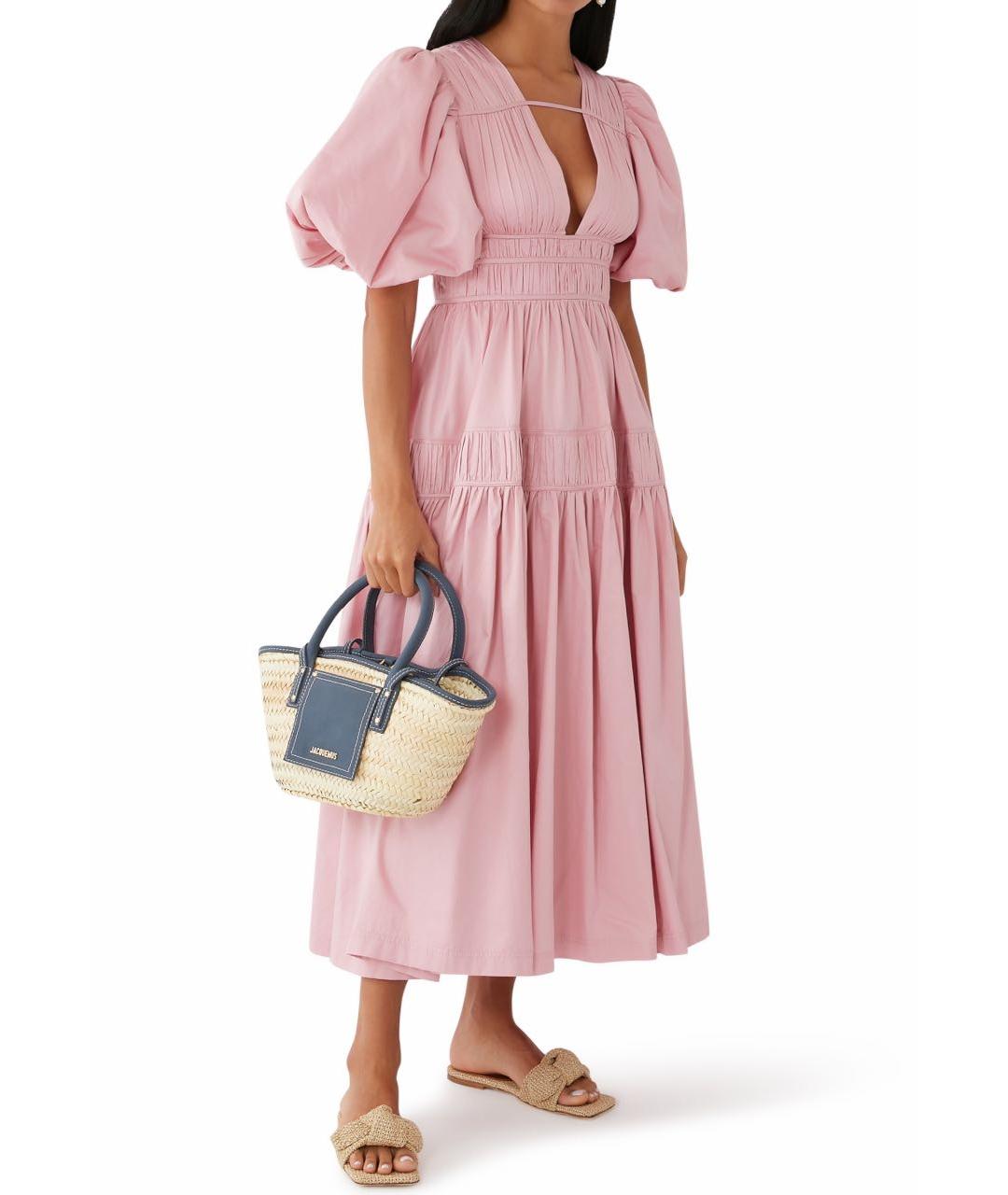 JACQUEMUS Синяя пелетеная пляжная сумка, фото 2