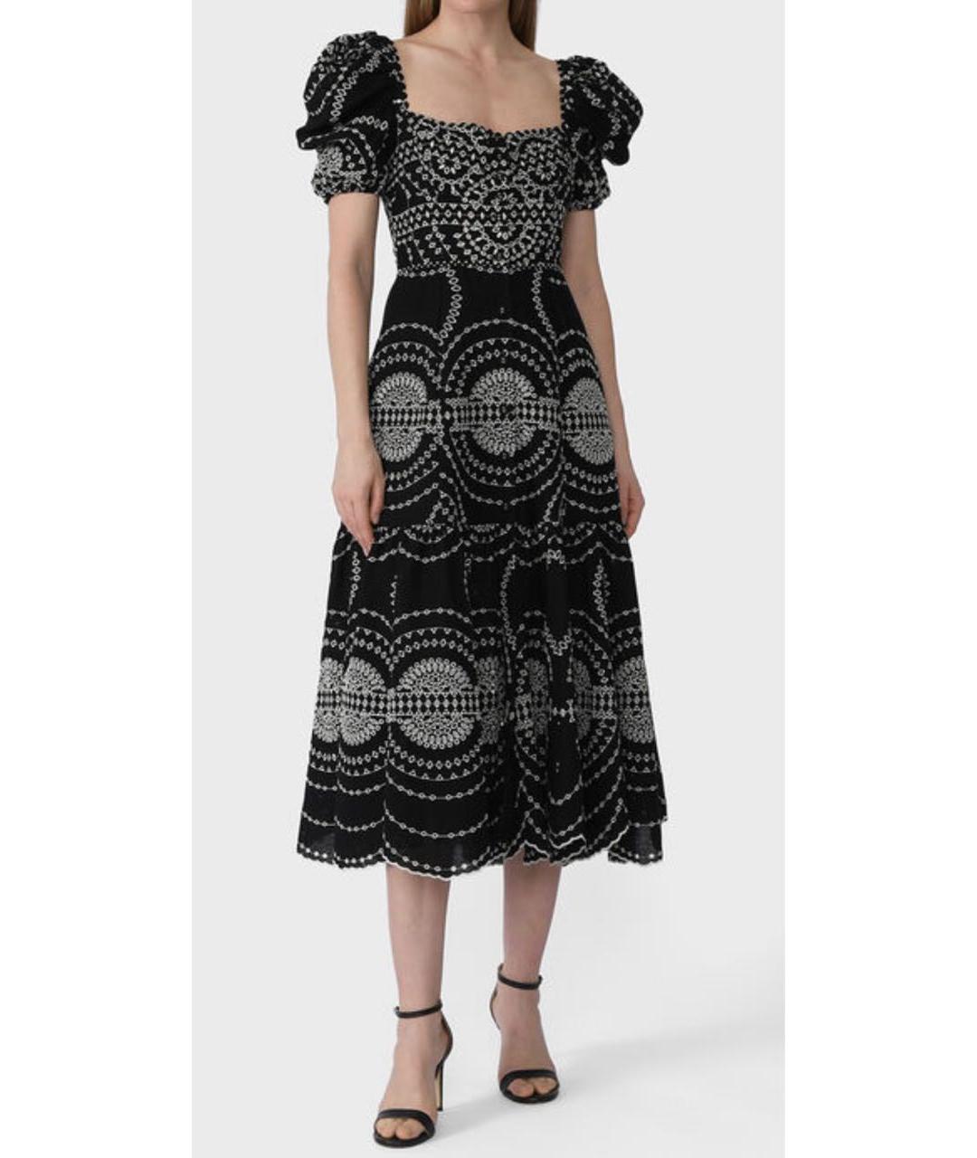 CHARO RUIZ Черное хлопковое повседневное платье, фото 3