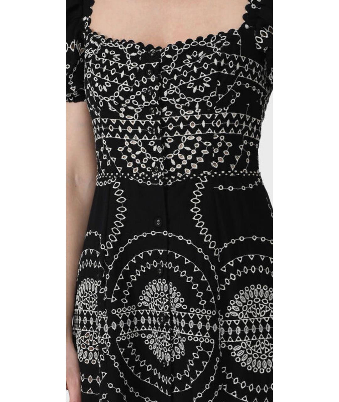 CHARO RUIZ Черное хлопковое повседневное платье, фото 5