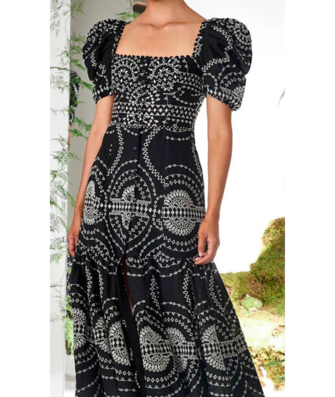 CHARO RUIZ Черное хлопковое повседневное платье, фото 2