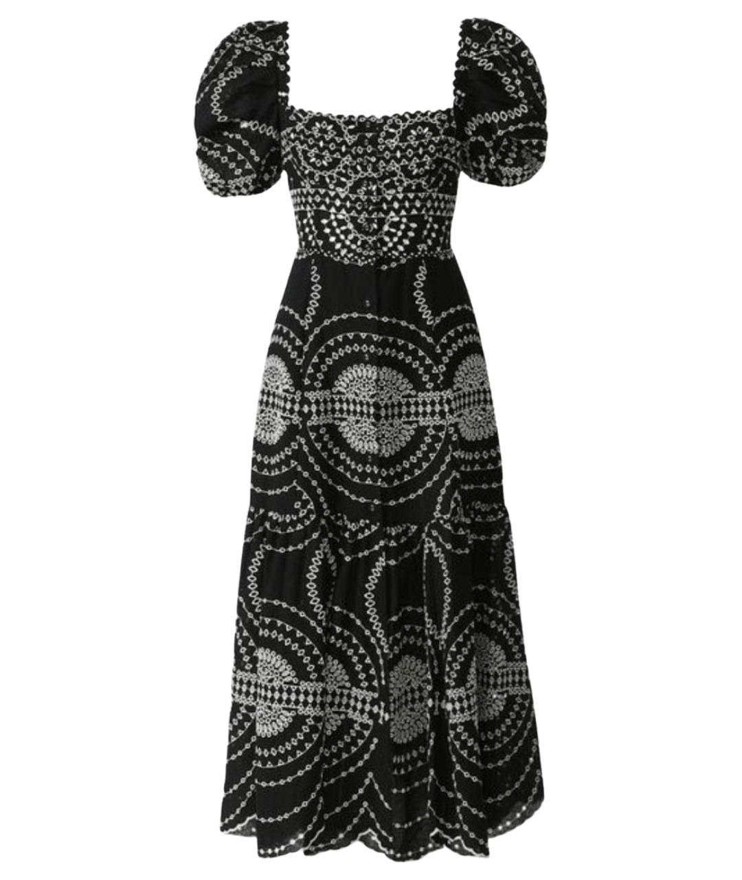 CHARO RUIZ Черное хлопковое повседневное платье, фото 1