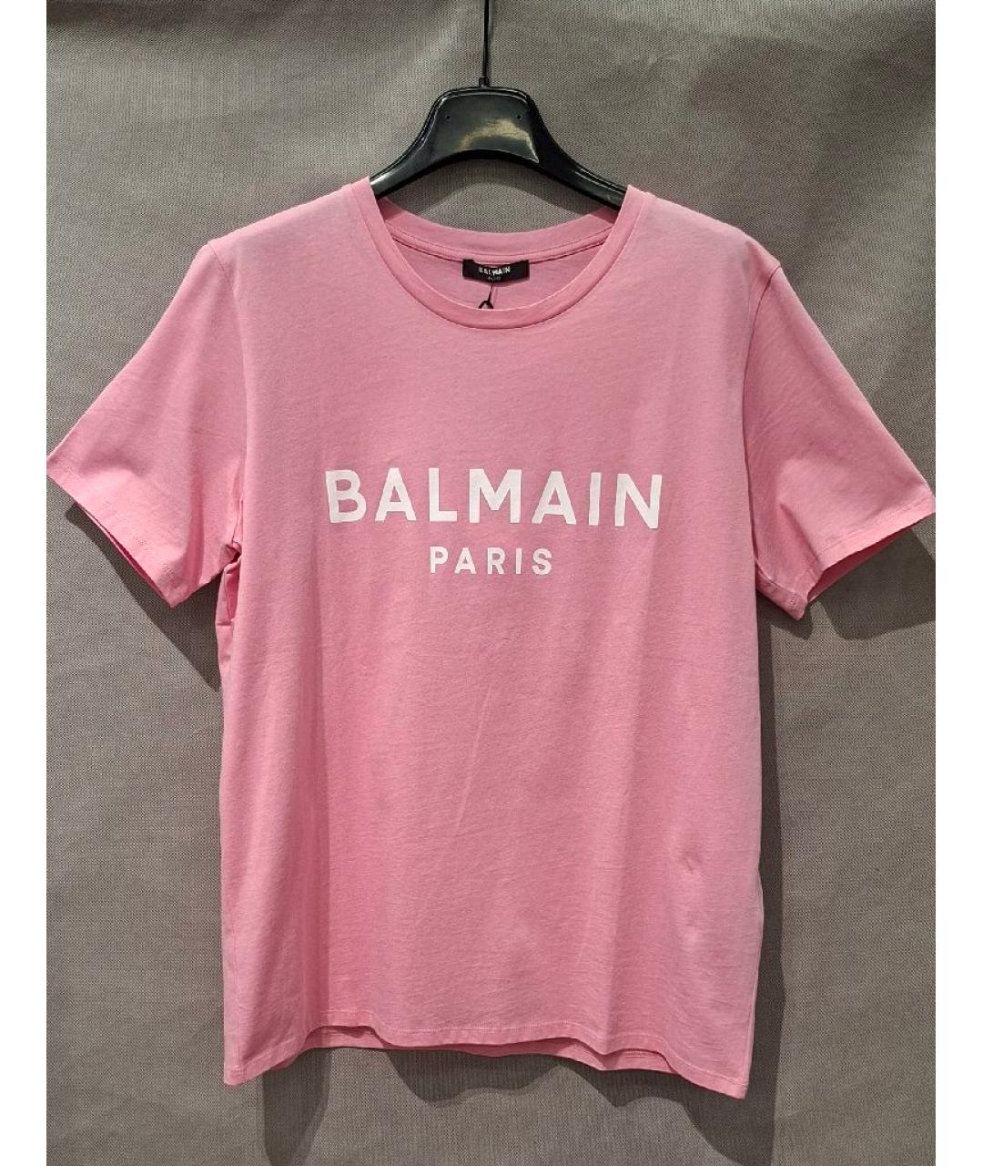 BALMAIN Розовая хлопковая футболка, фото 7
