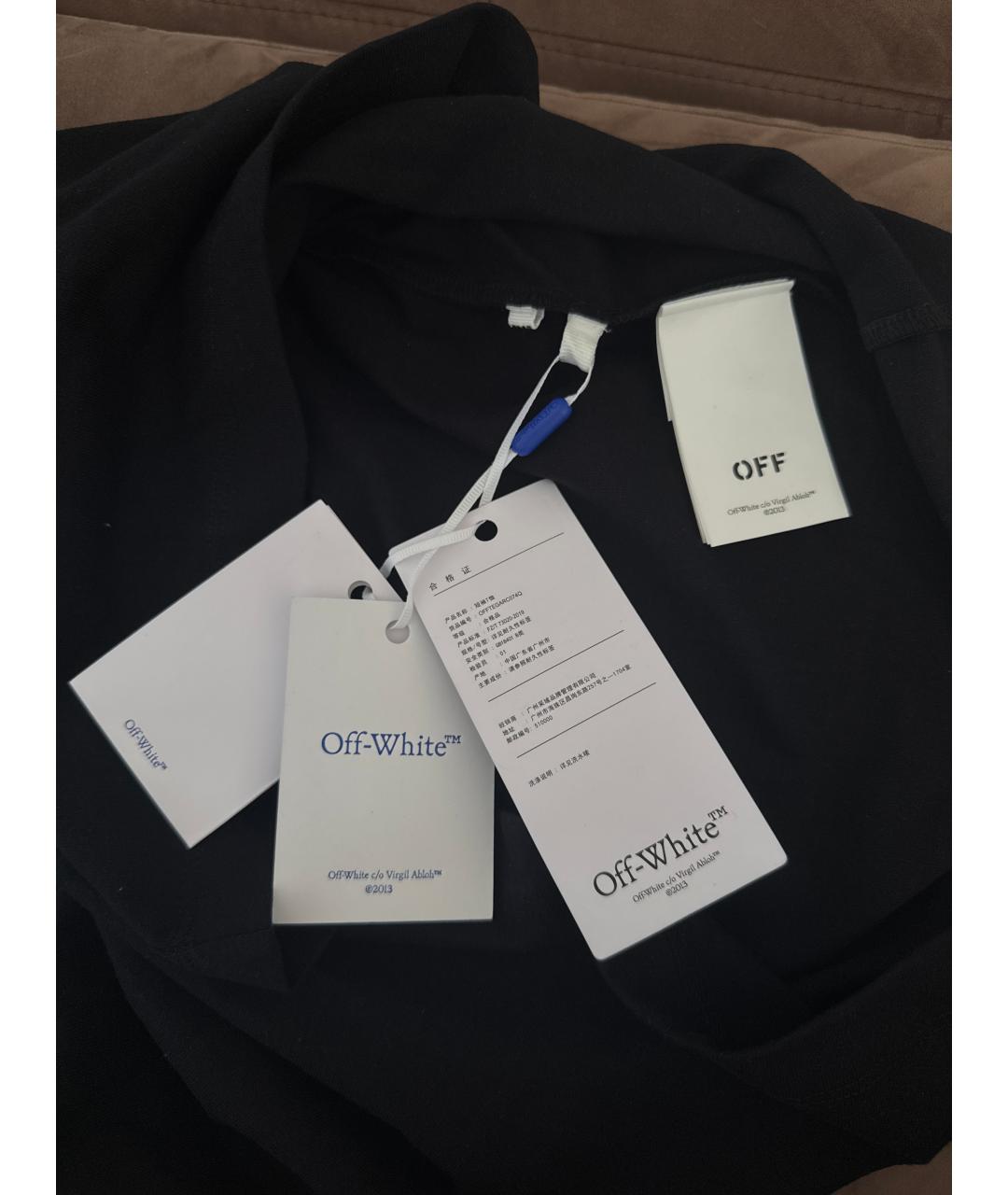 OFF-WHITE Черная хлопковая футболка, фото 4