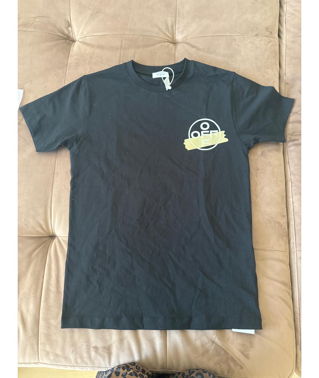 OFF-WHITE Черная хлопковая футболка, фото 9