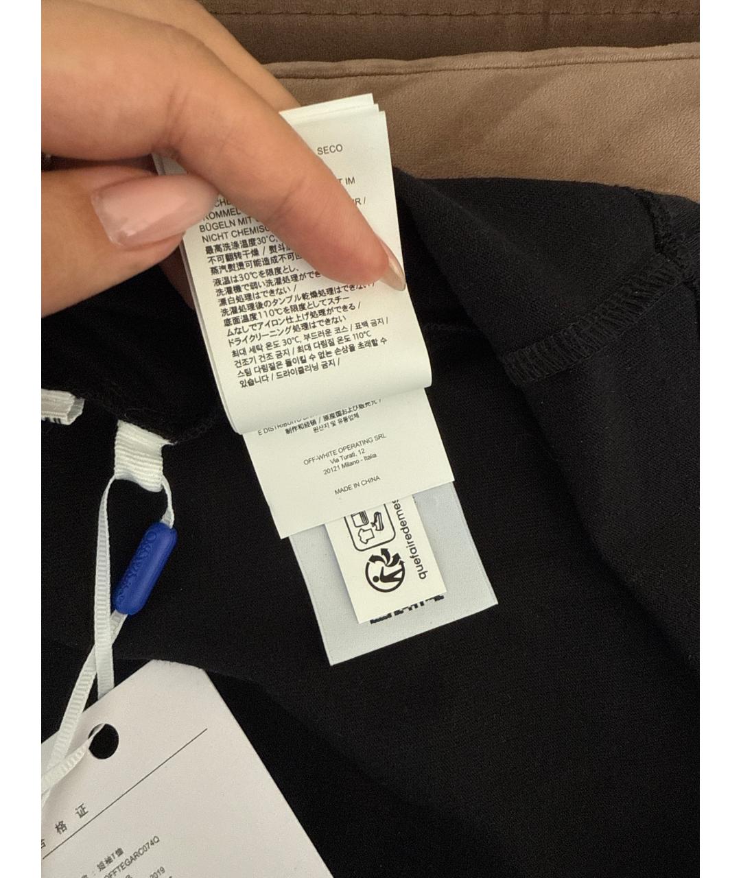 OFF-WHITE Черная хлопковая футболка, фото 5