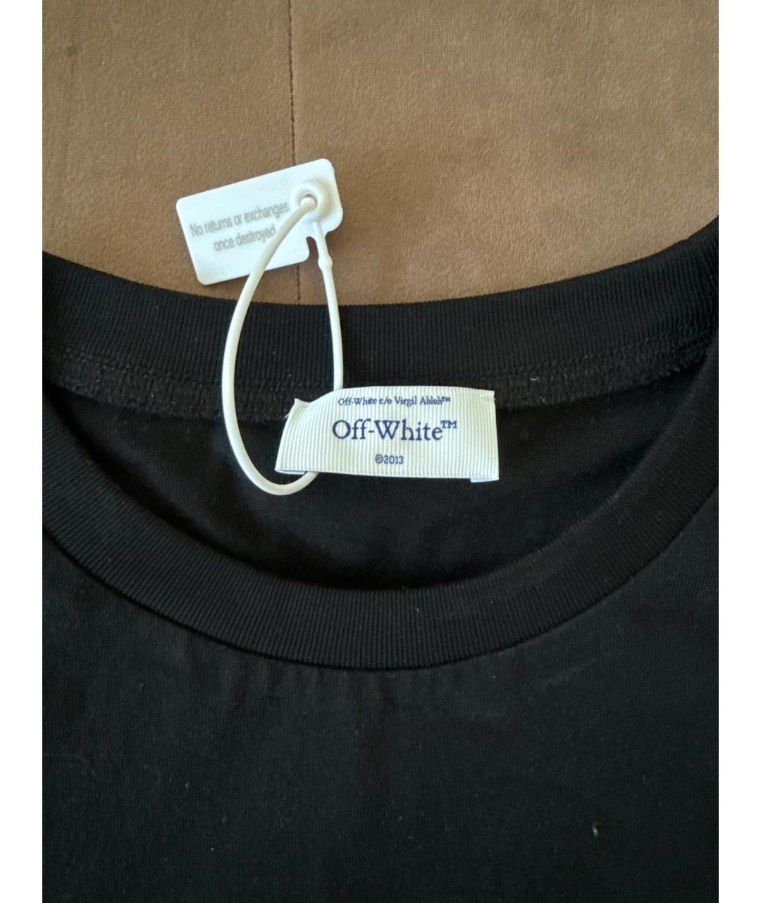 OFF-WHITE Черная хлопковая футболка, фото 3