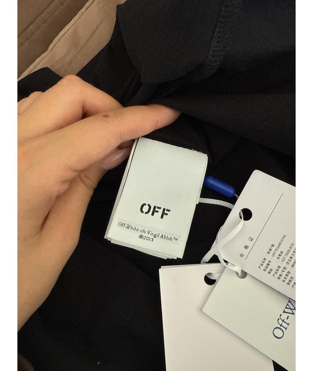 OFF-WHITE Черная хлопковая футболка, фото 7