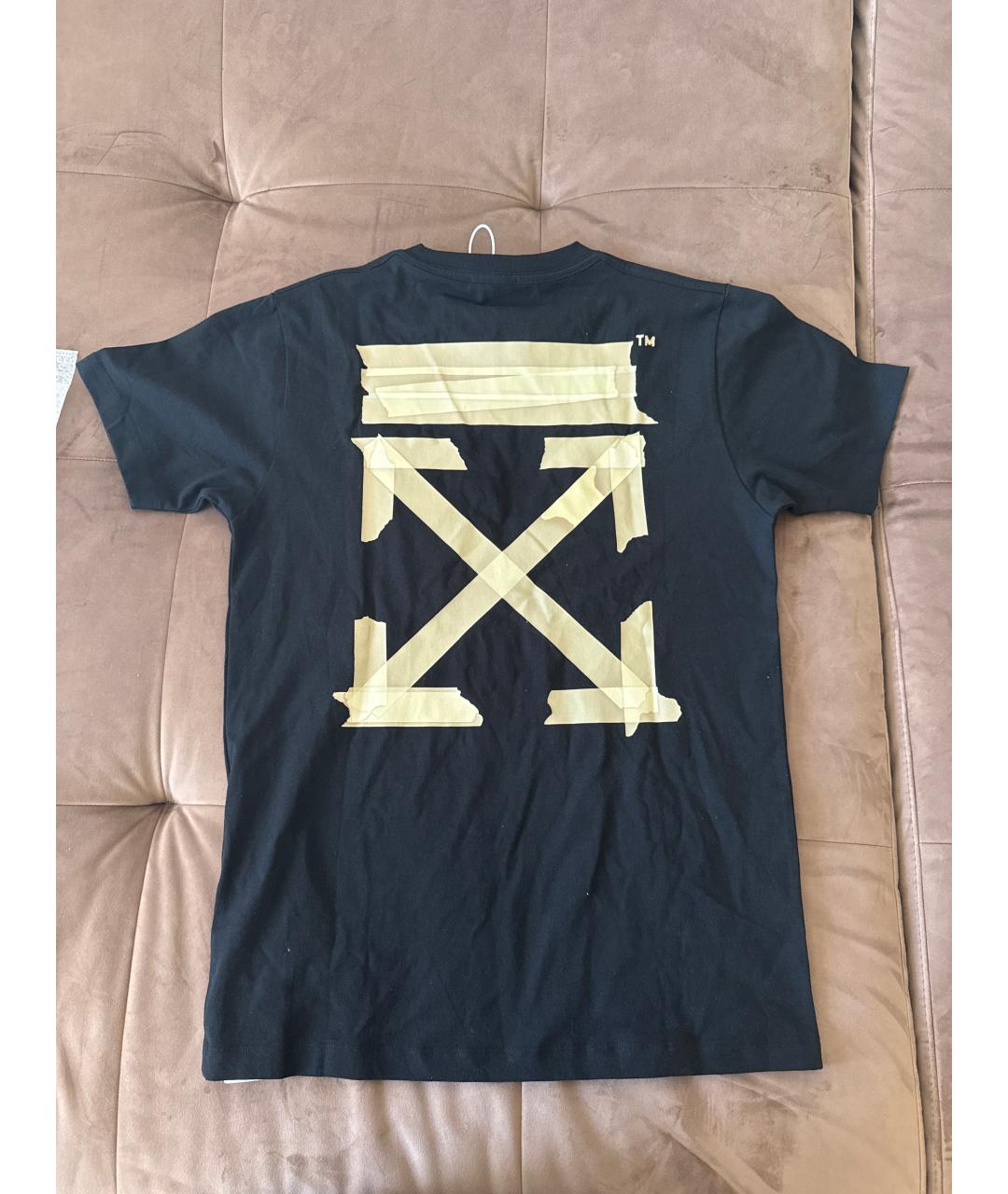 OFF-WHITE Черная хлопковая футболка, фото 2