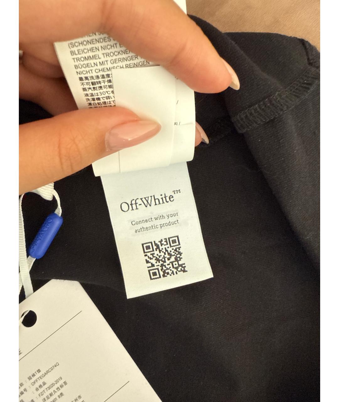 OFF-WHITE Черная хлопковая футболка, фото 6