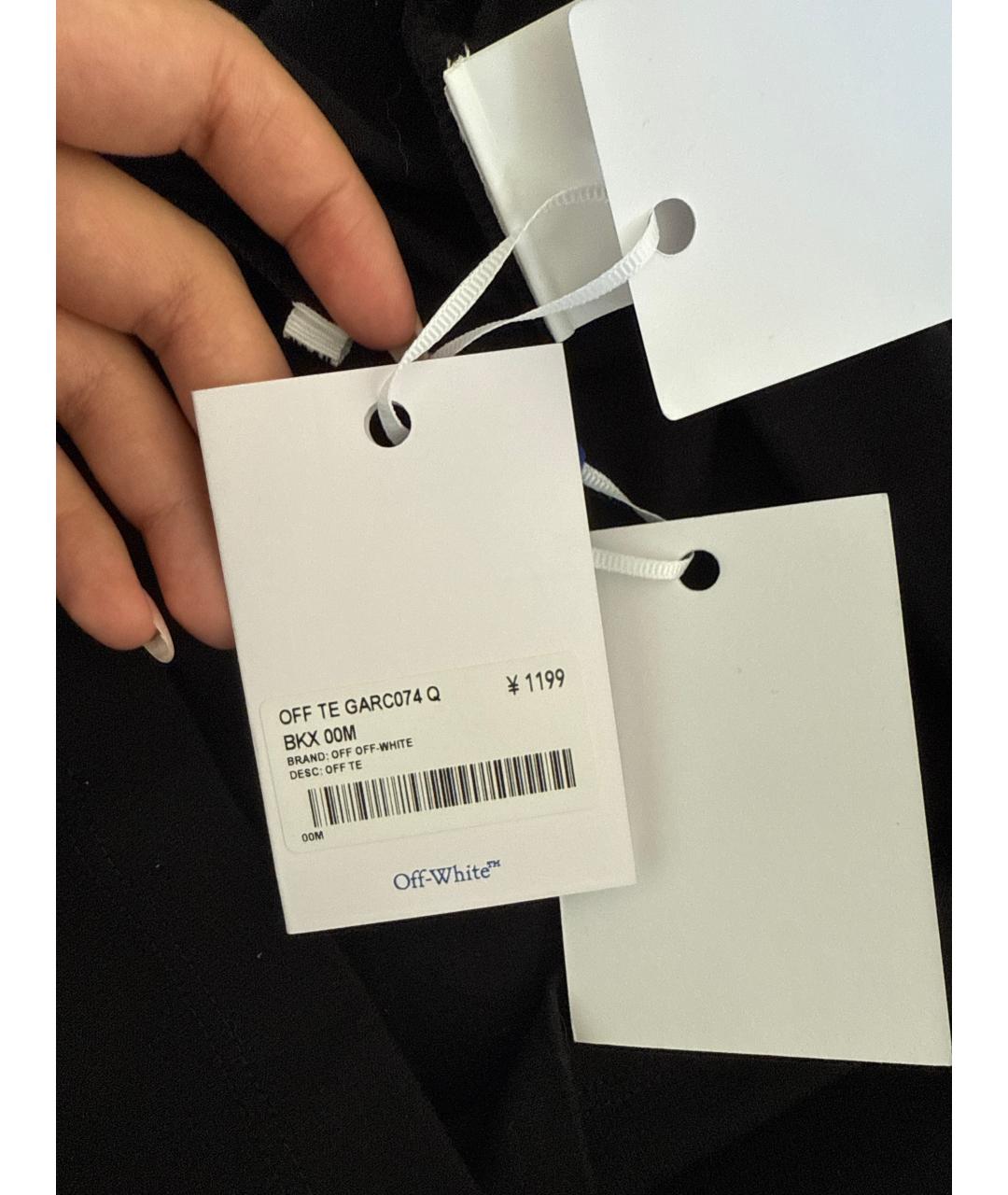 OFF-WHITE Черная хлопковая футболка, фото 8