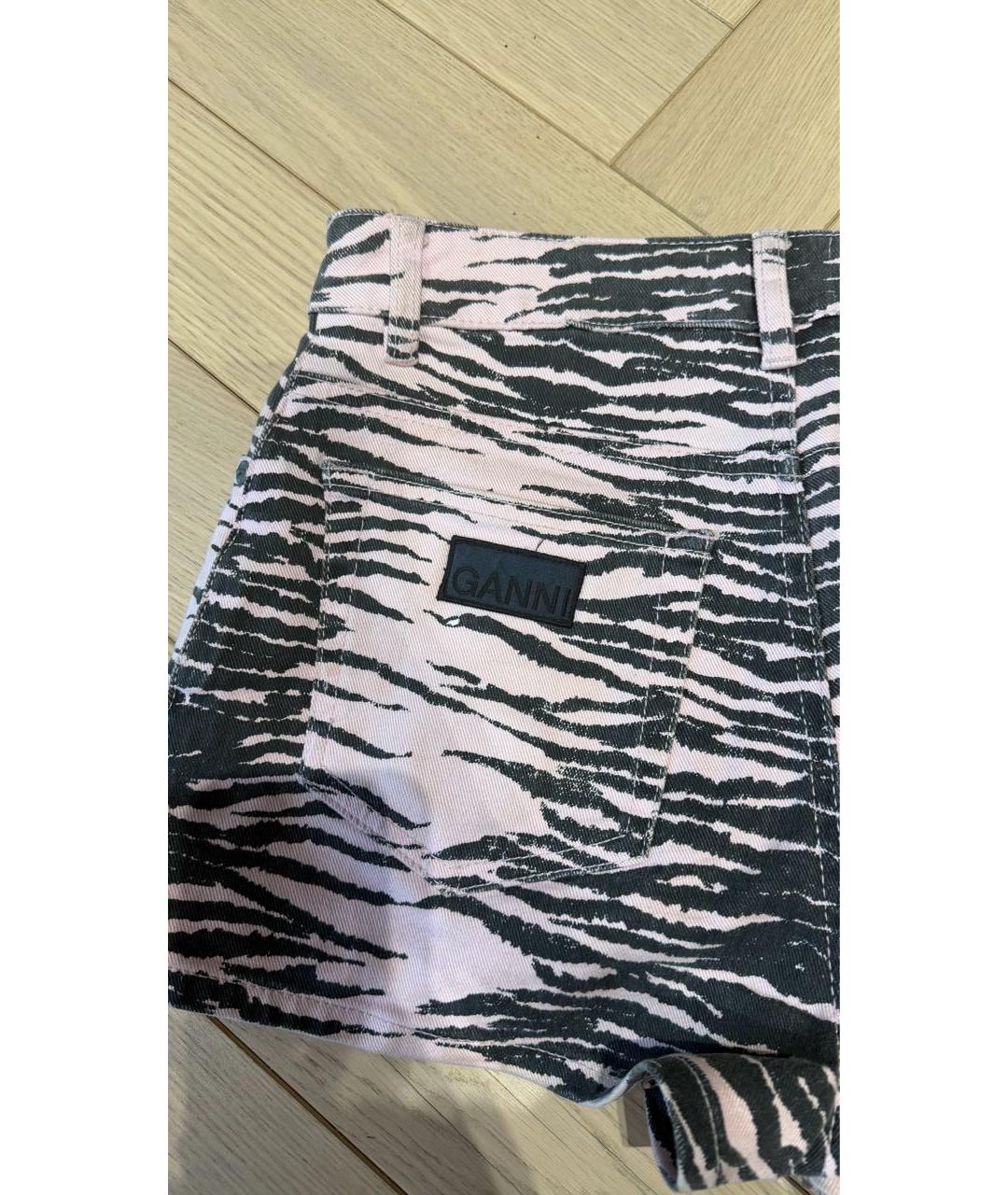 GANNI Розовые деним шорты, фото 5