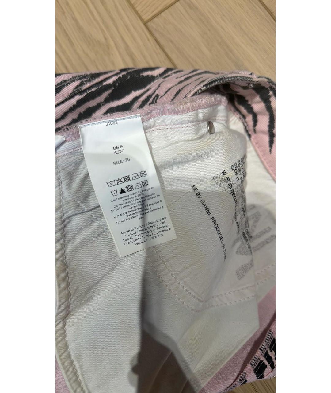 GANNI Розовые деним шорты, фото 3