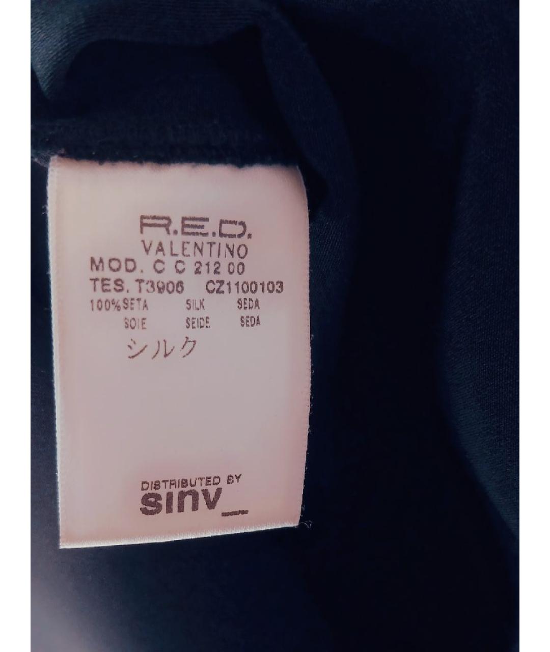 RED VALENTINO Черная шелковая майка, фото 4