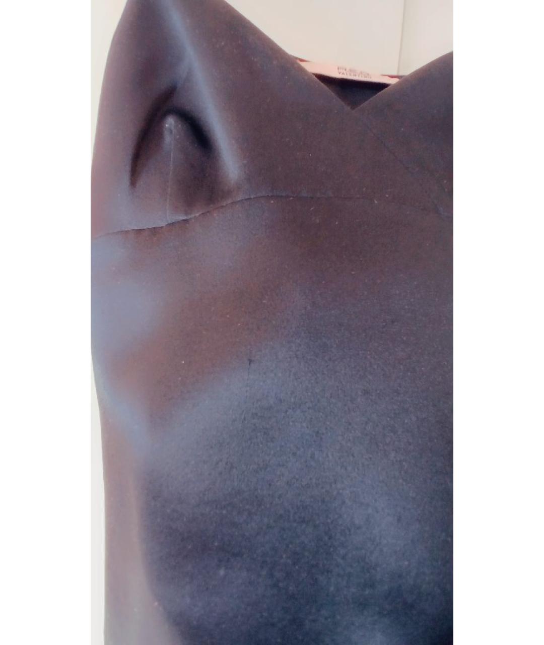 RED VALENTINO Черная шелковая майка, фото 5