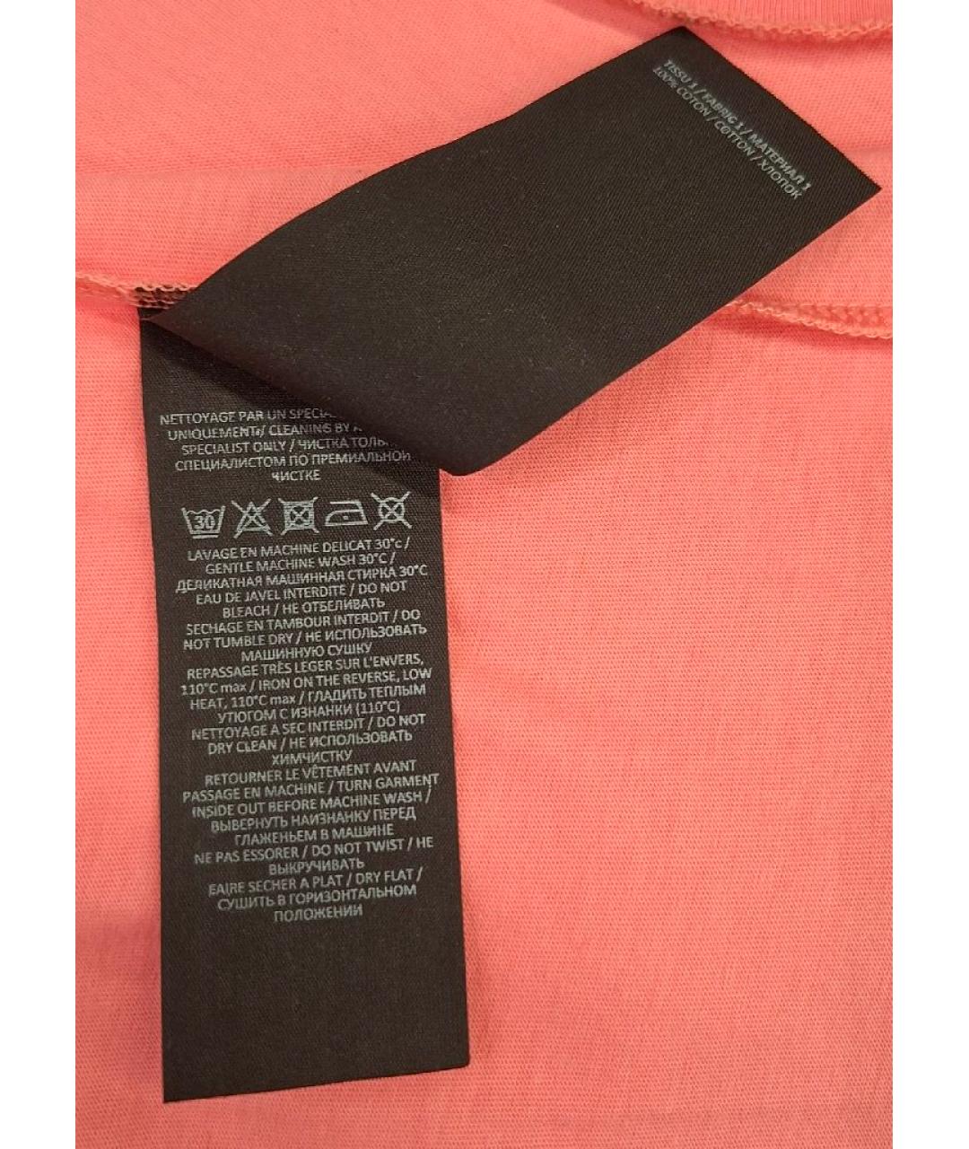 BALMAIN Коралловая хлопковая футболка, фото 6