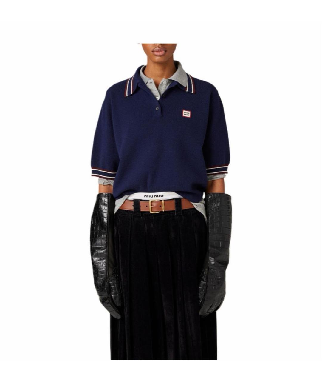 MIU MIU Темно-синий джемпер / свитер, фото 2