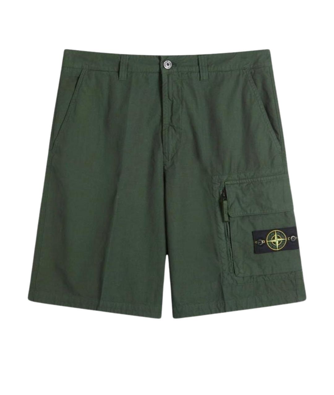 STONE ISLAND Зеленые хлопковые шорты, фото 1