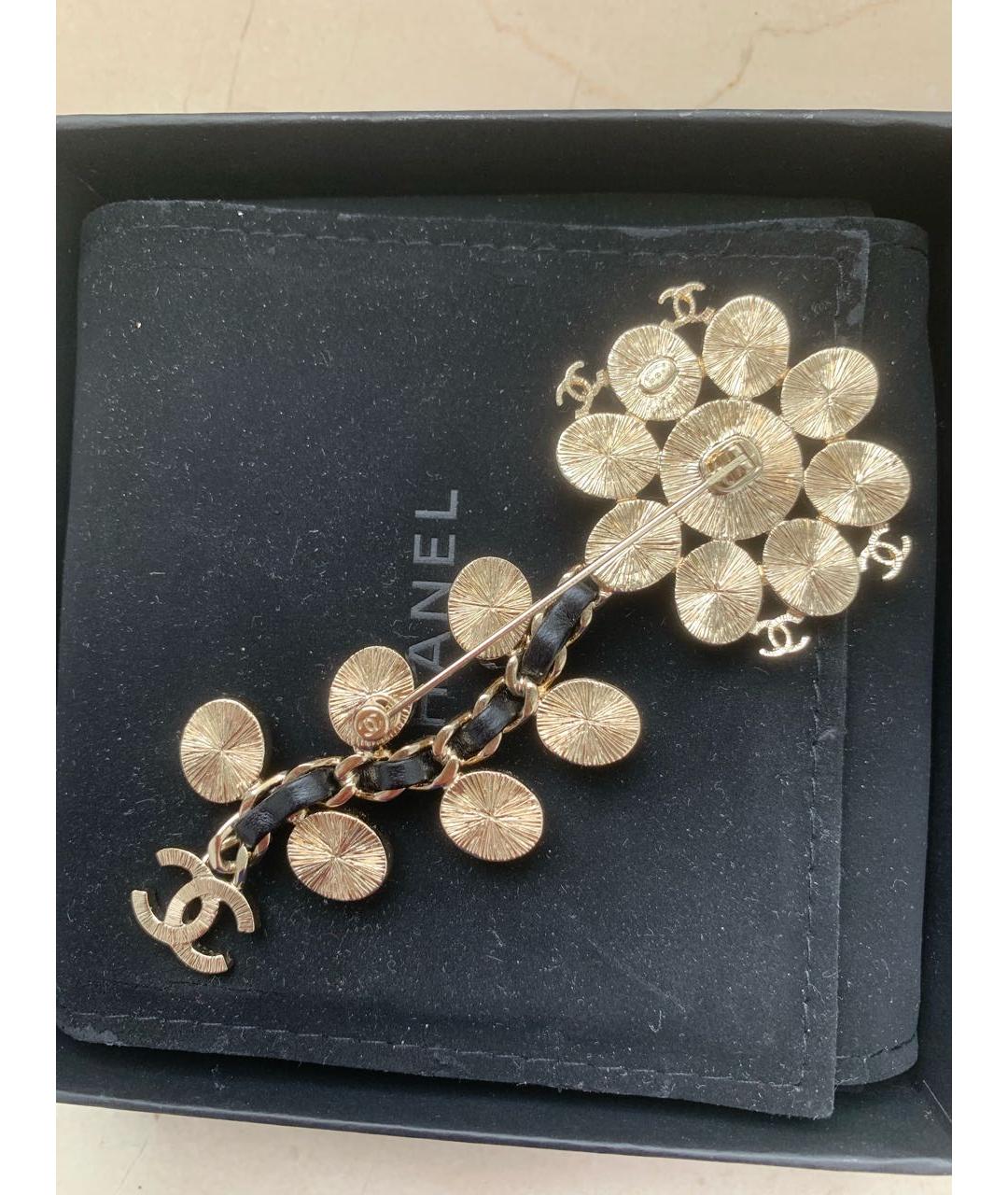 CHANEL Золотая металлическая булавка / брошь, фото 2