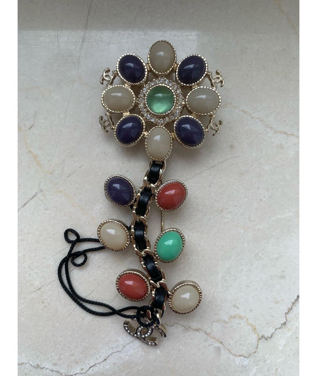 CHANEL Золотая металлическая булавка / брошь, фото 5