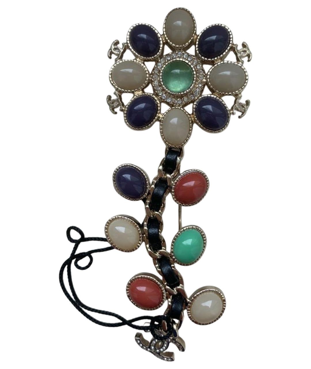 CHANEL Золотая металлическая булавка / брошь, фото 1