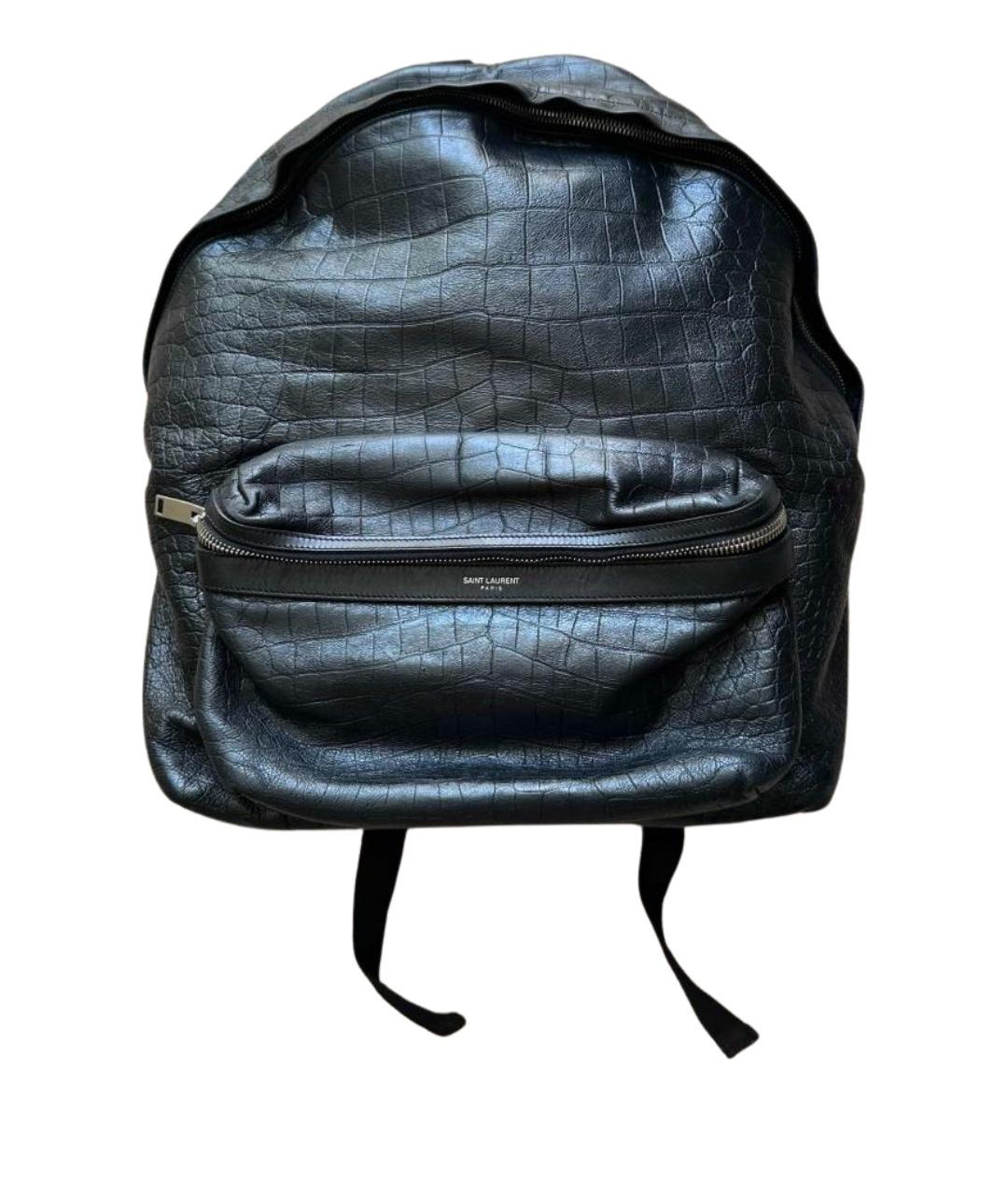 SAINT LAURENT Черный кожаный рюкзак, фото 1