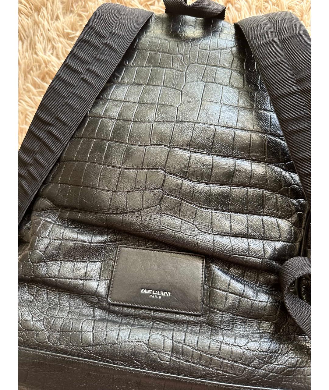 SAINT LAURENT Черный кожаный рюкзак, фото 5