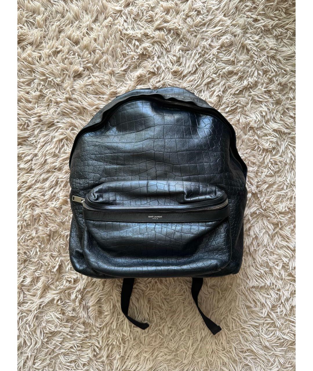SAINT LAURENT Черный кожаный рюкзак, фото 8