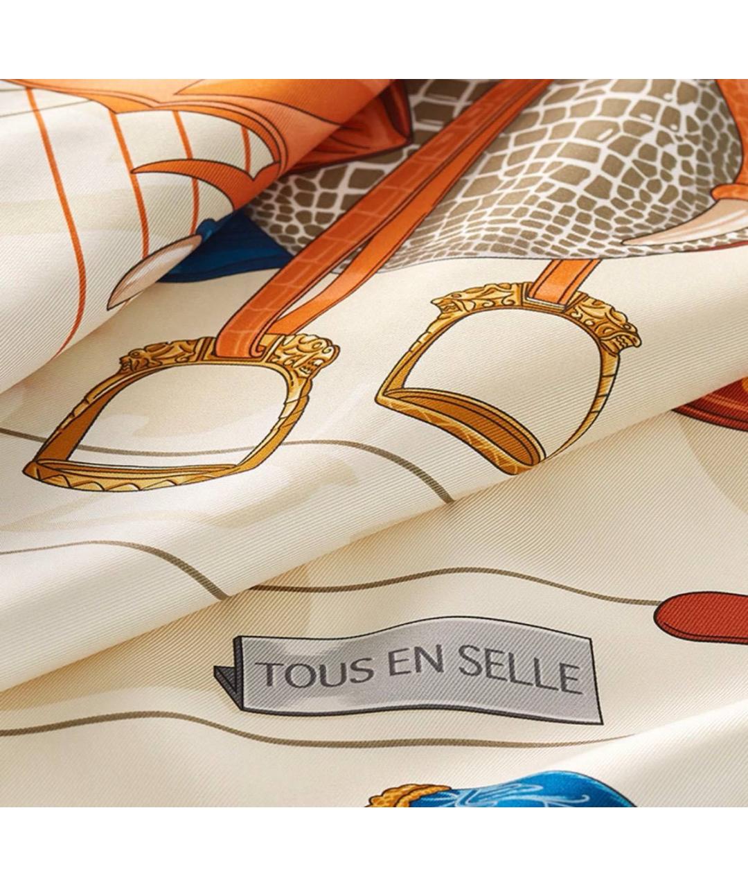 HERMES Мульти шелковый платок, фото 2