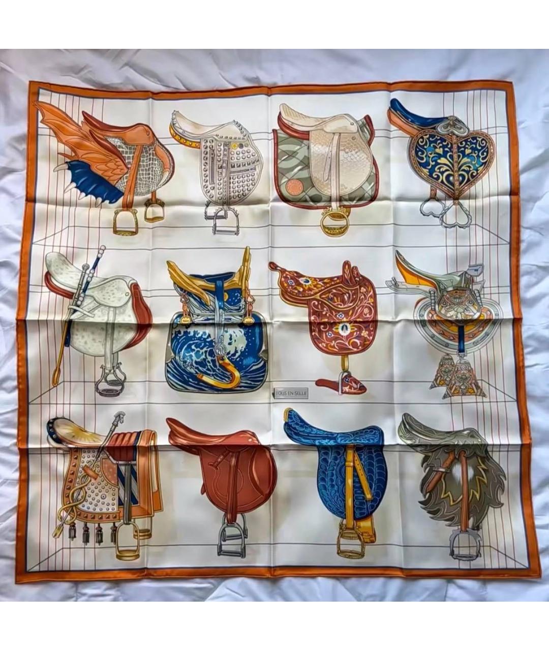 HERMES Мульти шелковый платок, фото 4