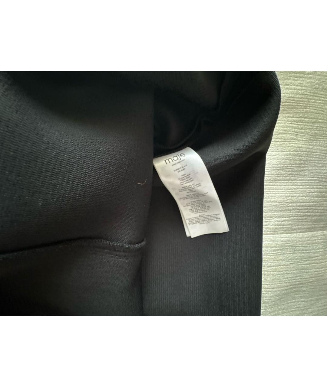 MAJE Черное полиэстеровое коктейльное платье, фото 5