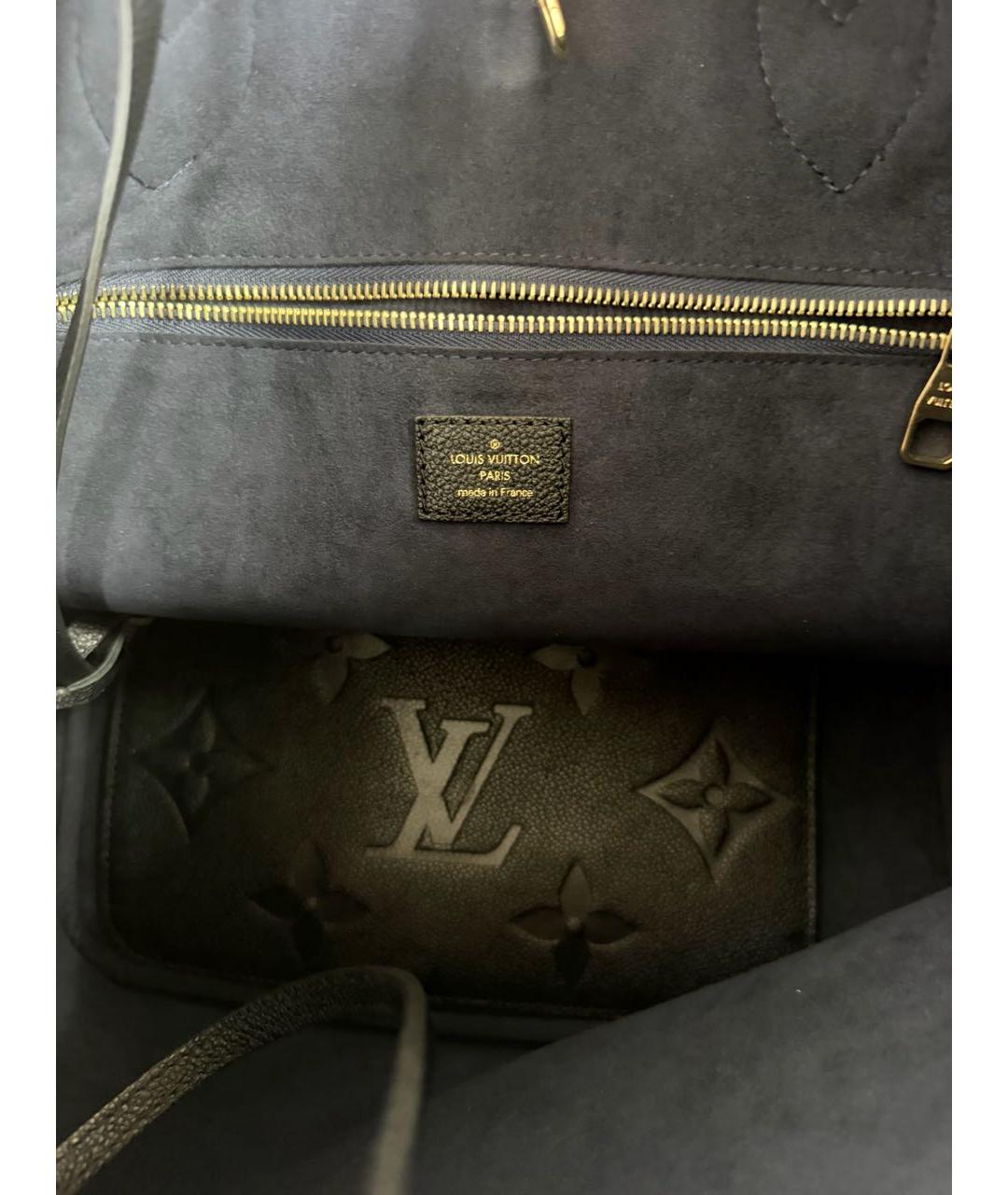 LOUIS VUITTON Черная кожаная сумка тоут, фото 4