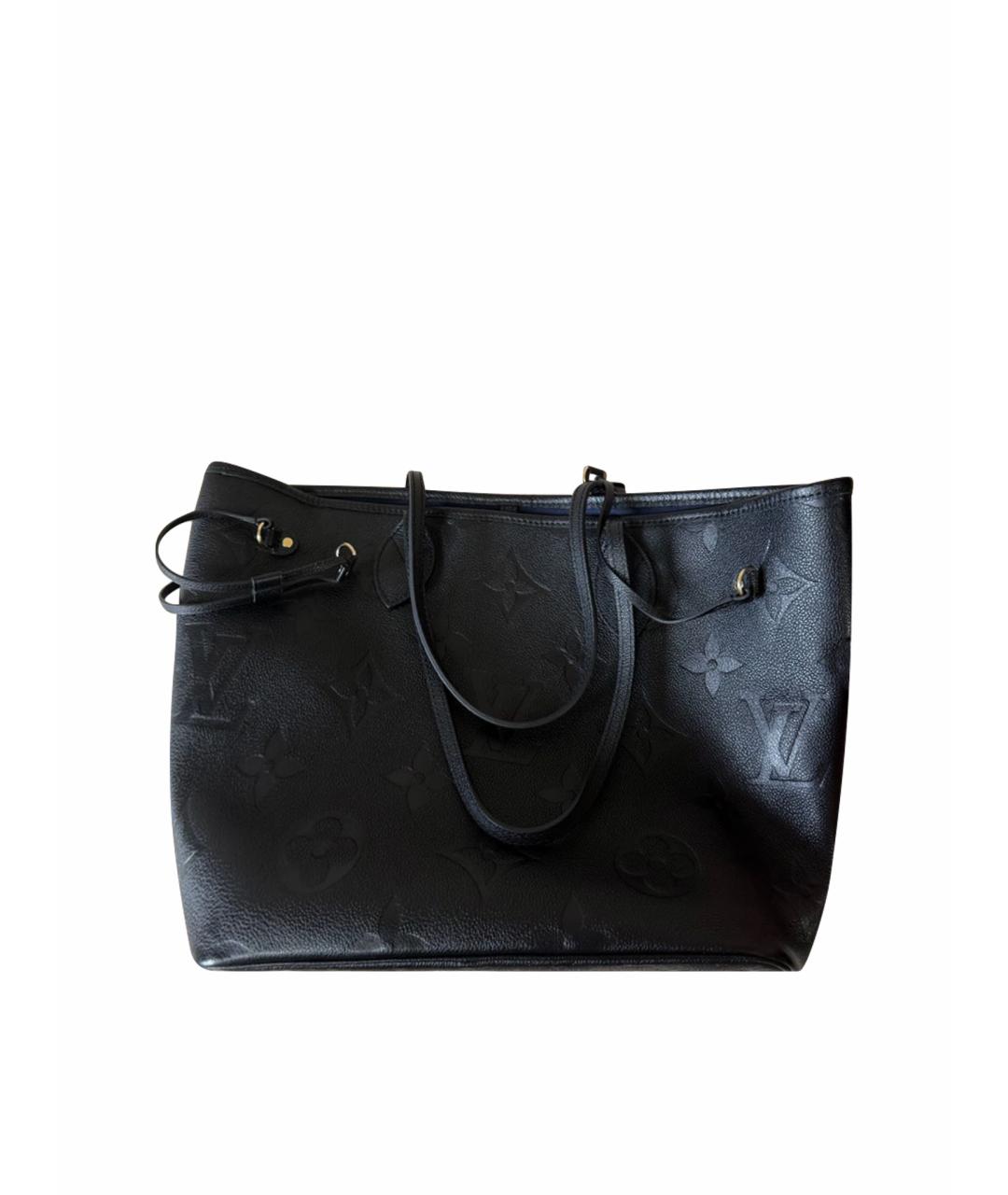 LOUIS VUITTON Черная кожаная сумка тоут, фото 1