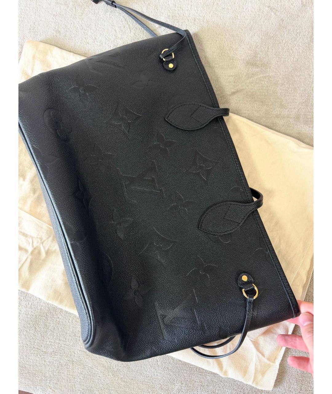 LOUIS VUITTON Черная кожаная сумка тоут, фото 2