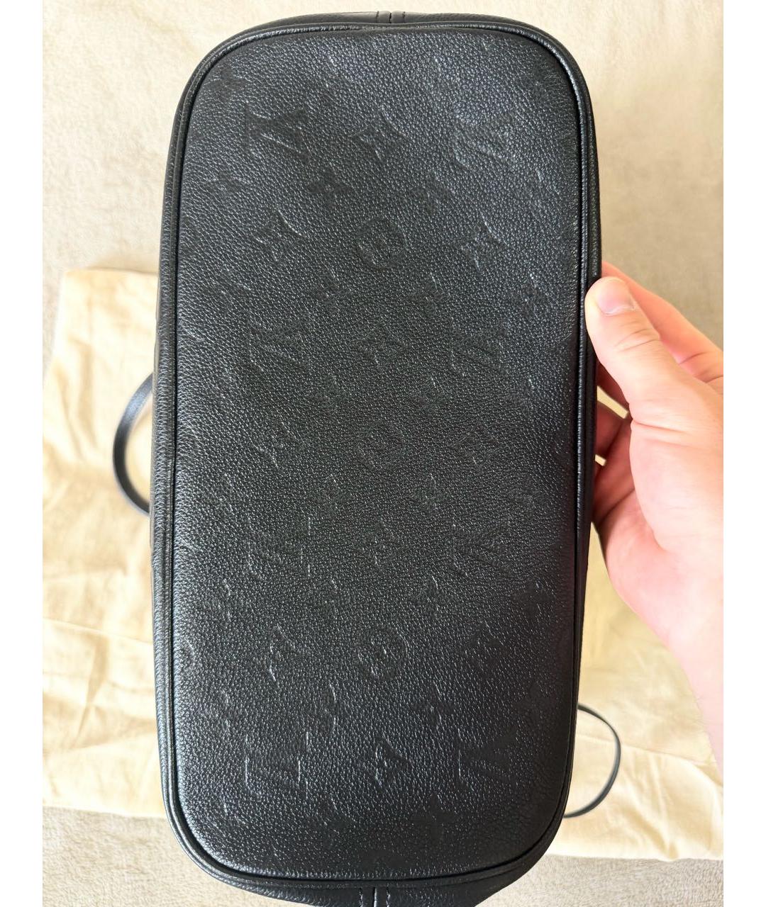 LOUIS VUITTON Черная кожаная сумка тоут, фото 3