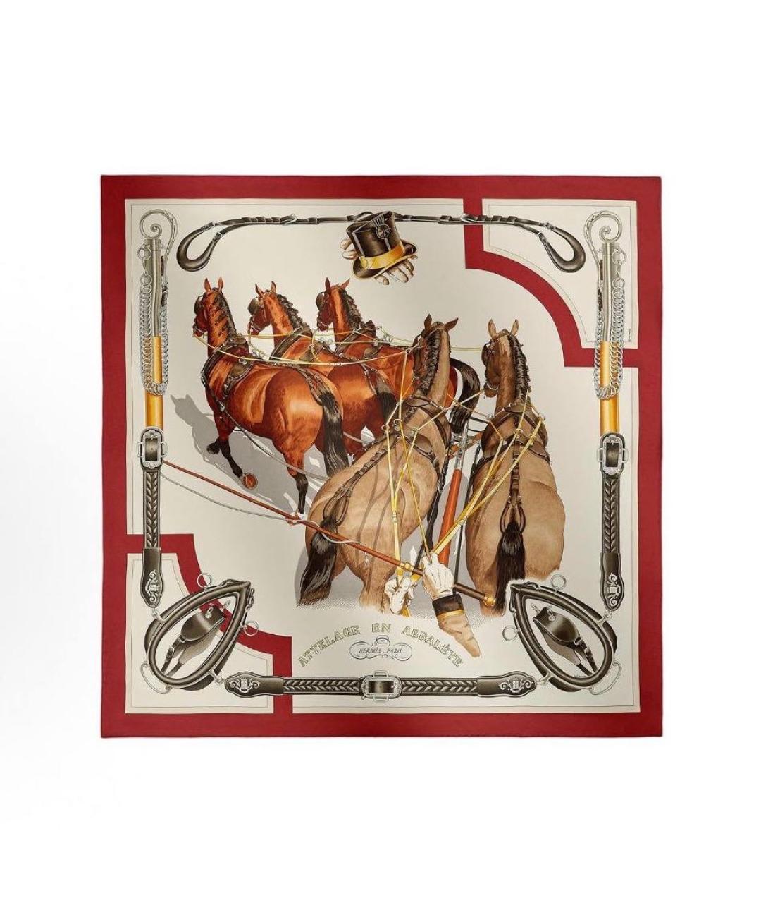 HERMES Мульти шелковый платок, фото 4