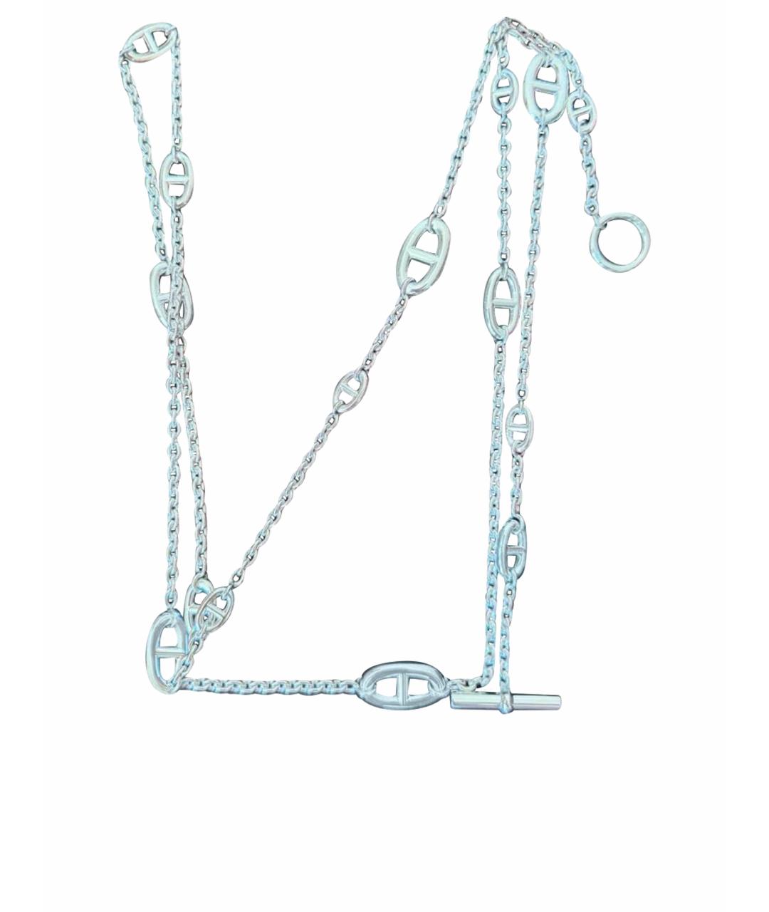 HERMES Серое серебряное колье, фото 1