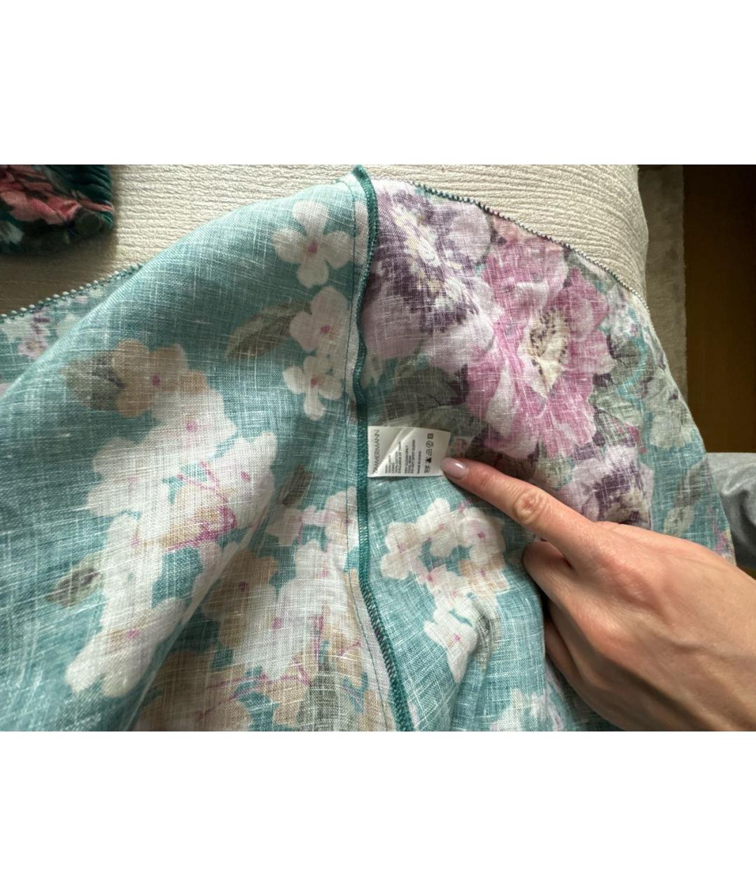 ZIMMERMANN Зеленые льняное коктейльное платье, фото 5